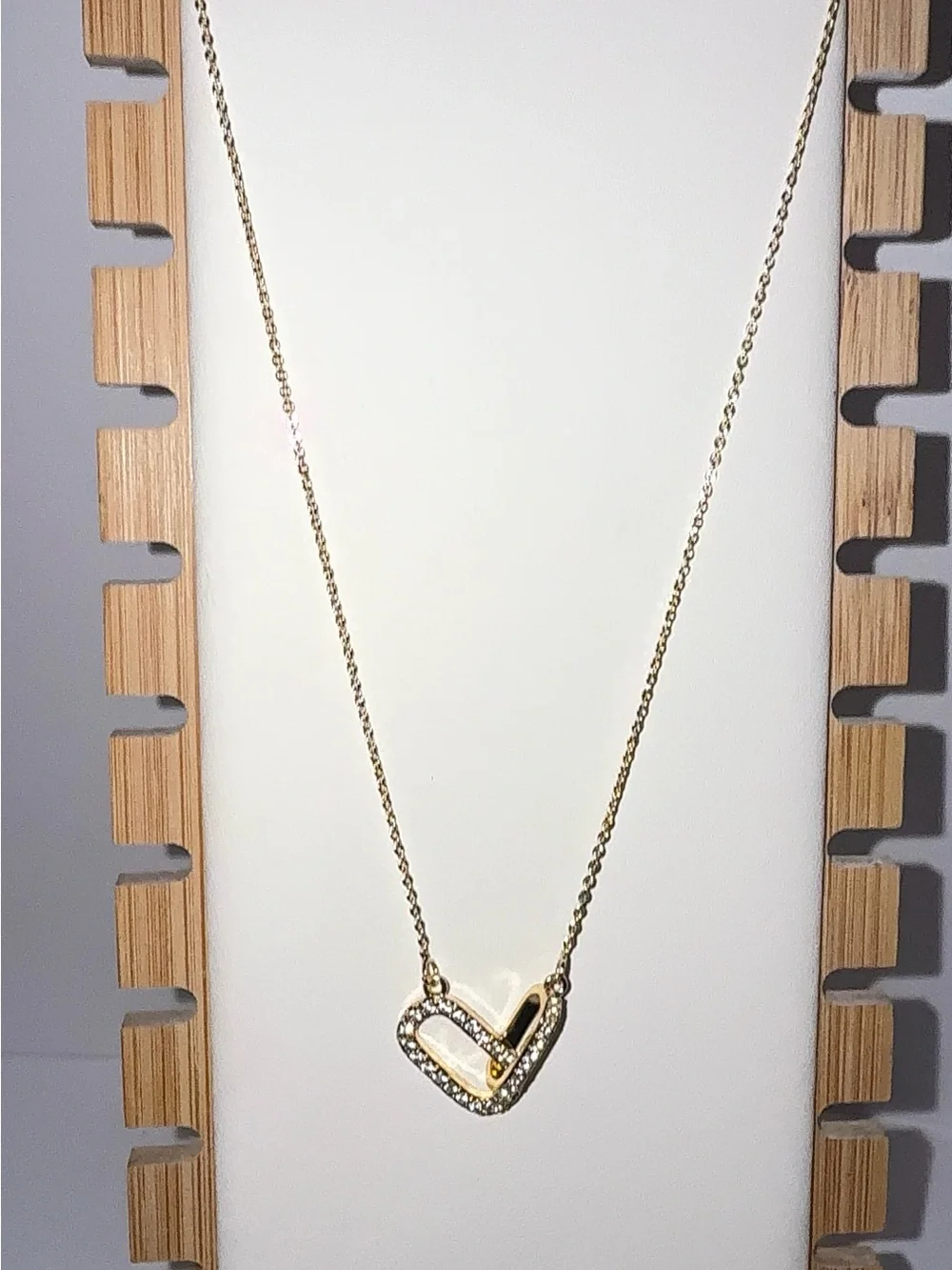 14K Gold Plated Interlocking Hearts Necklace | Cubic Zirconia Pave